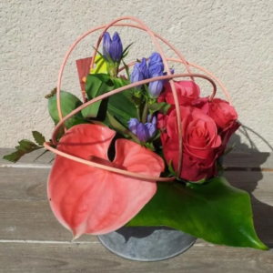CENTRE DE TABLE ROSE